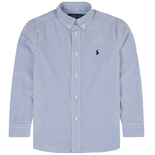 Ralph Lauren Slim Fit Stribet Oxford-skjorte Bsr Blue White 6 Years  Blå  124-134 cm  mand