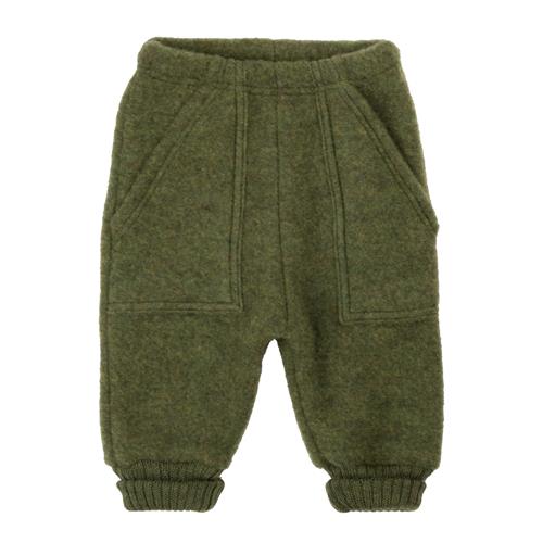 Joha Baggy Bukser I Blød Uld Dark Olive  Dark Olive-80 cm  Grøn  80 cm  unisex