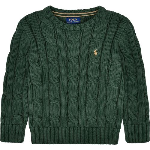 Ralph Lauren Kabelstrikket Sweater Bottle Green  Bottle Green 117-123cm  Grøn  117-123 cm  mand