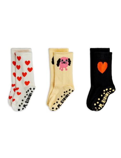 Mini Rodini Doggie 3-pak Skridsikre Sokker Multi  Multi 16-19 EU  Hvid  16-19 EU  kvinde