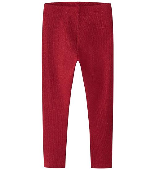 Name It Leggings - Rib - NmfSiclo - Jester Red m. Glimmer