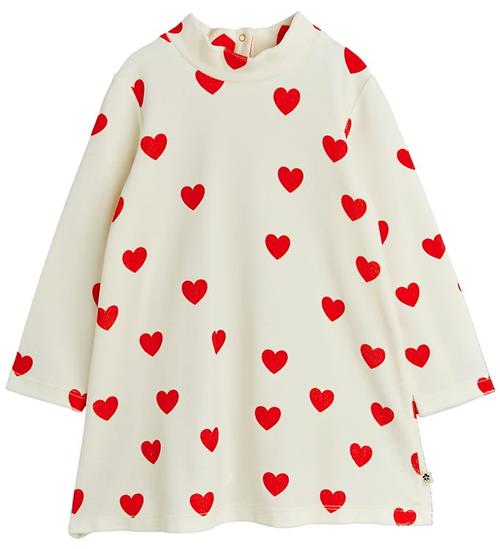 Mini Rodini Kjole - Velour - Hearts - Hvid