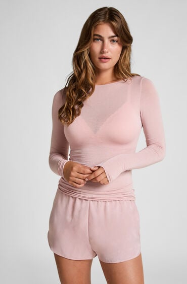 Hunkemöller super soft bådhals bluse med cashmere pink