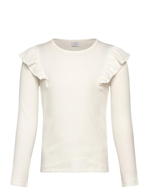 Top L S Rib With Frill Solid Lindex White