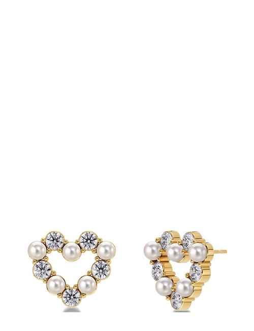 Affinity Pearl Heart Studs Edblad Gold