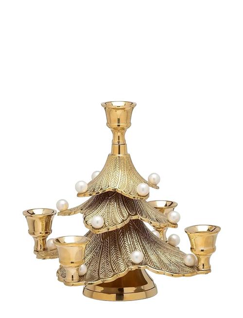 Pearly Christmas Tree Candle Holder Anna + Nina Gold