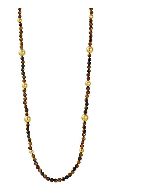 Kelly Long Necklace Brown/Gold Bud To Rose Brown