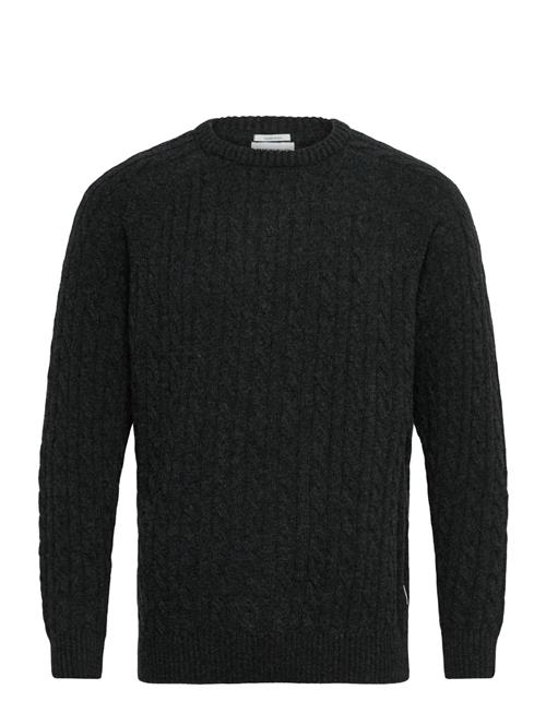 Lambswool Raglan Cable O-Neck Knit Lindbergh Grey
