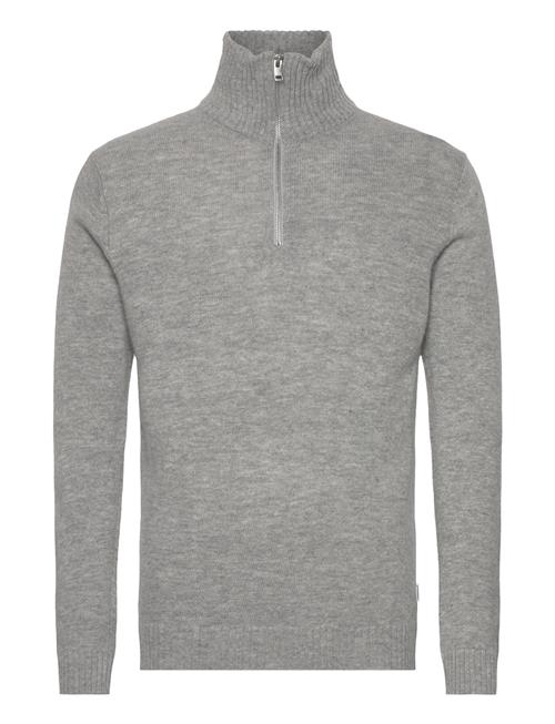 Lambswool Half Zip Knit Over Co Lindbergh Grey