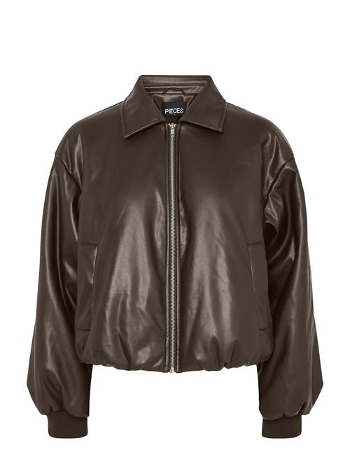 Pclara Padded Coated Bomber Jacket Pieces Brown
