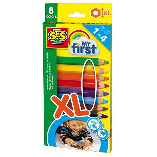 SES Creative Mine Første Farveblyanter XL Yellow-1-4 Y  Gul  1-4 år  unisex