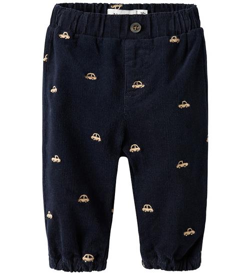 Name It Bukser - Fløjsvelour - NbmBen - Baggy - Navy Blazer