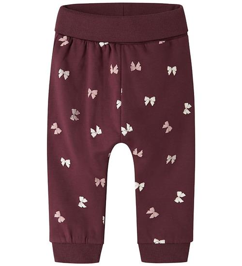 Name It Sweatpants - NbfVimone - Burgundy/Bow