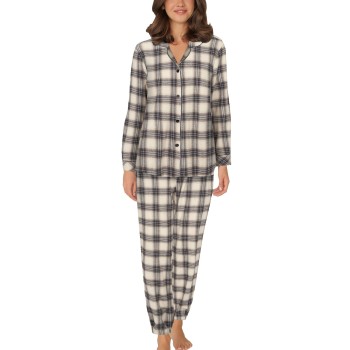 Lady Avenue Cotton Flannel Pyjamas Blå/Brun bomuld Medium Dame