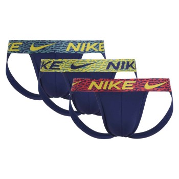 Nike 3P Dri-Fit Essential Micro Jockstrap Marine/Rød polyamid Small Herre