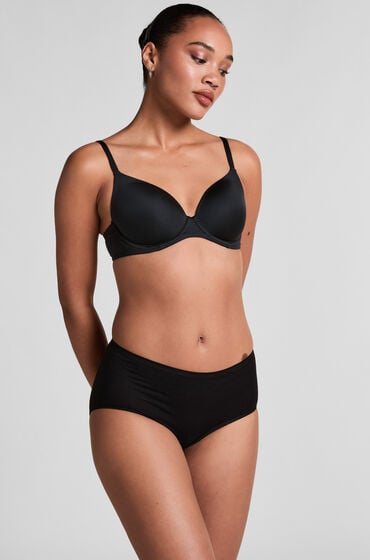Hunkemöller Superslip midi bomuld sort