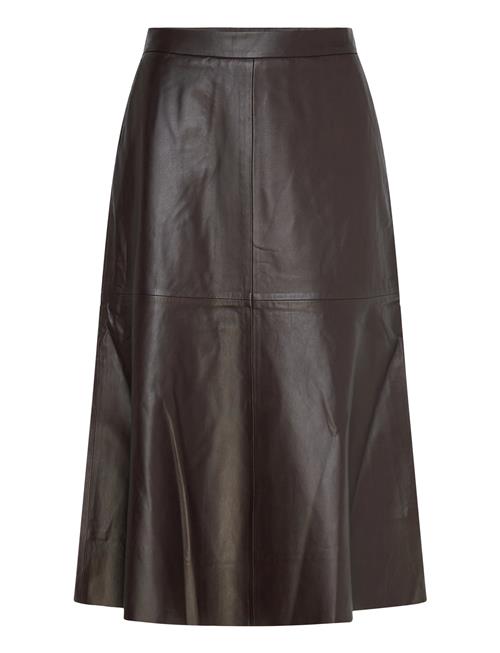 Dante6-Colleen Flared Leather Skirt Dante6 Brown