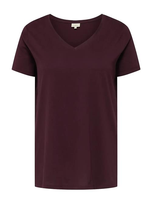Carbonnie Life S/S V A-Shape Tee Noos ONLY Carmakoma Burgundy