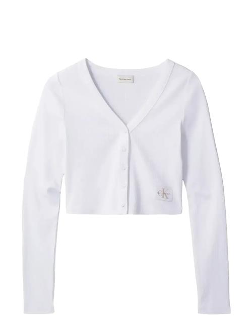 Ls Woven Label 2X2 Cotton Rib Ca Calvin Klein Jeans White