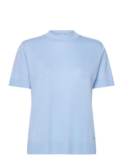 Ss Silk Touch Fine Knit Mock Nk Calvin Klein Blue