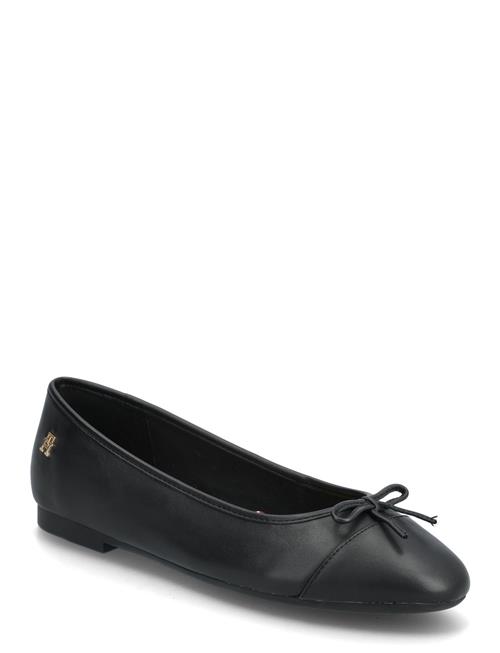 Toe Cap Leather Ballerina Tommy Hilfiger Black