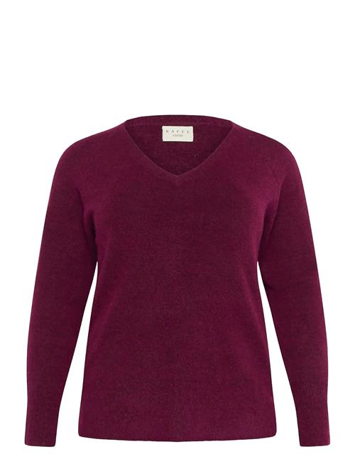 Kcniela V-Neck Pullover Kaffe Curve Burgundy