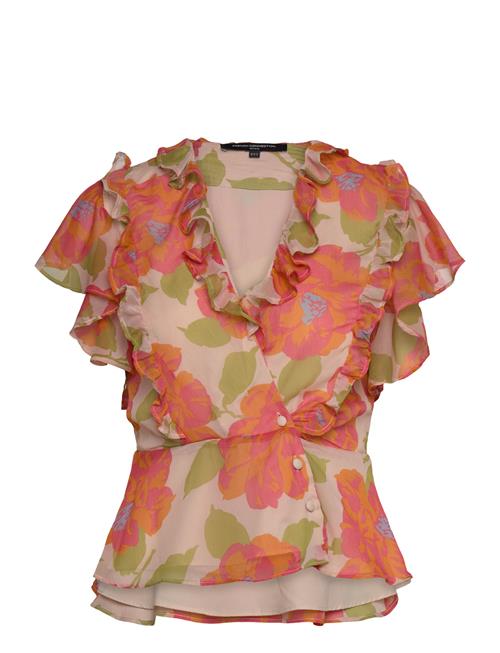 Louisa Hallie Crinkle Blouse French Connection Pink