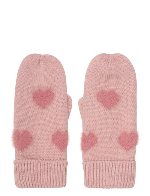 Knitted Mittens Soft Teddy Minymo Pink