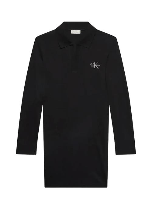 Ls Monologo Rib Polo Mini Dress Calvin Klein Jeans Black