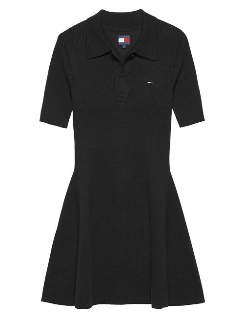 Tjw F&F Sweater Polo Mini Dress Tommy Jeans Black