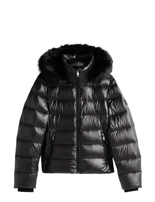 Gloss Hw Down Slim Jacket W Fur Tommy Hilfiger Black
