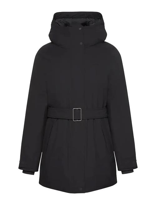 Belted Matte Quilted Jacket With Calvin Klein Brown