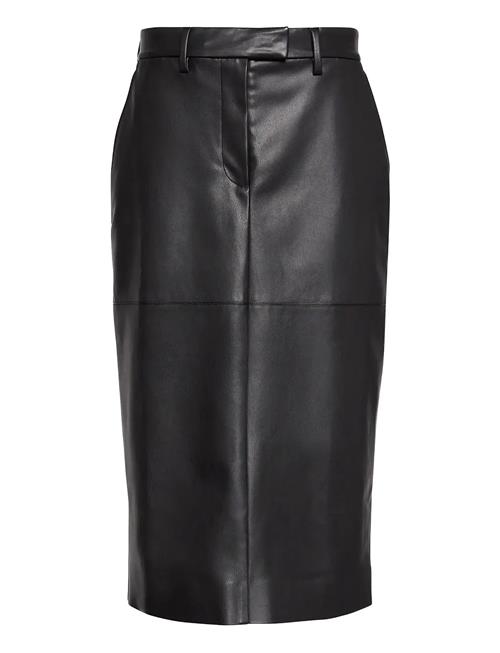 Faux Leather Midi Skirt Calvin Klein Black