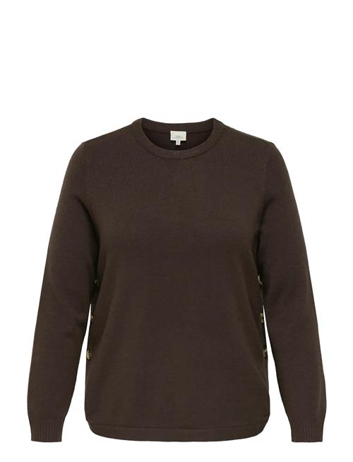 Carmargaretha Ls Button Pullover Knt ONLY Carmakoma Brown