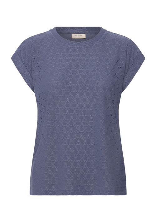 T-Shirt From Freequent In A Soft Material With A Lovely Hole Pattern. The T-Shir FREE/QUENT Navy