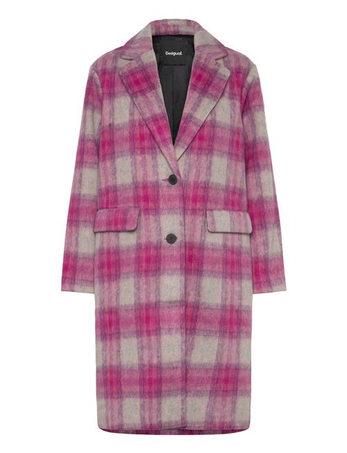 Coat Pinkcheck Desigual Pink