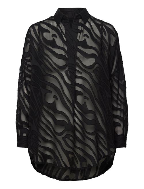 Zebra Devore Popover French Connection Black