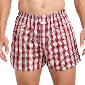 Jockey Woven Poplin Boxer Shorts Rød Mønster  bomuld Large Herre