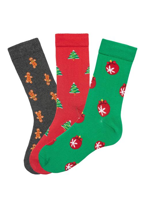 JOHN DEVIN Sokker  antracit / grøn / rød