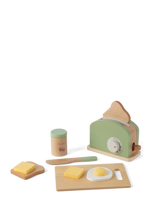 Toaster Set Wood In Gift Box - 9 Pcs Dantoy Patterned