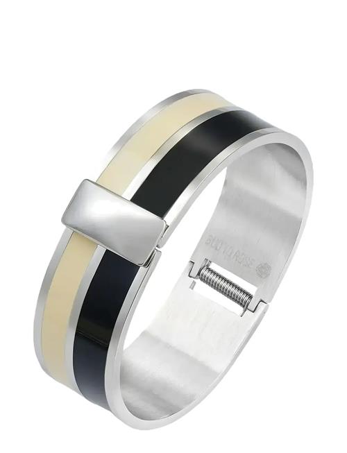 Studio Enamel Bracelet Ivory/Black Bud To Rose Silver