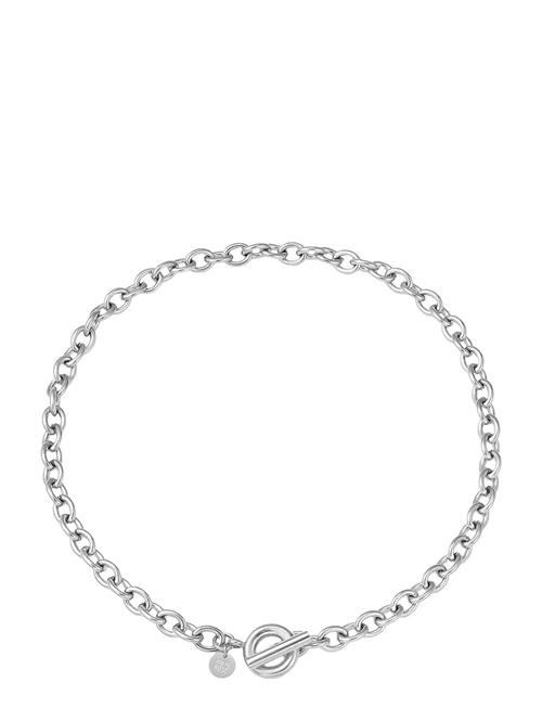 T-Bar Necklace Gold Bud To Rose Silver