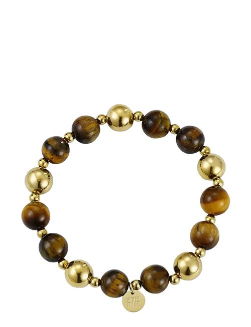 Kelly Brown Tiger Eye/Gold Bracelet Bud To Rose Brown
