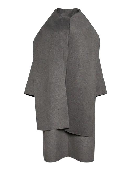 Dbl Face Wool Scarf Coat - Melan Calvin Klein Grey