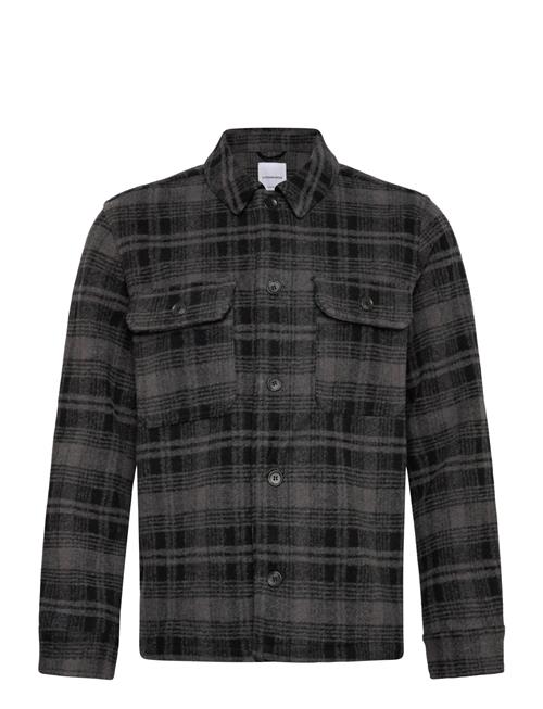 Wool Touch Check Overshirt Lindbergh Grey