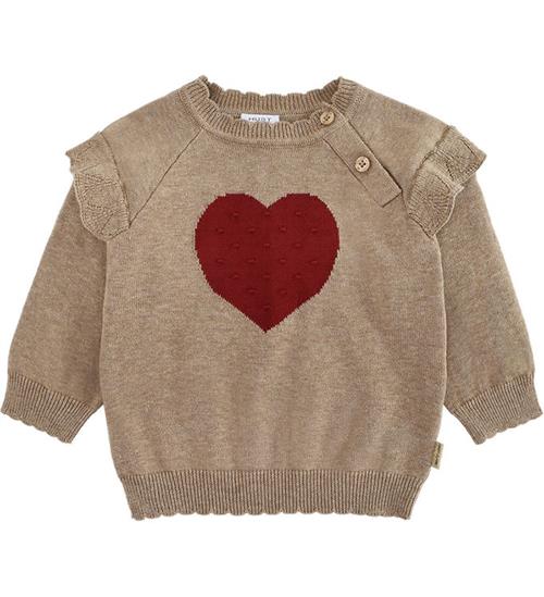 Hust and Claire Bluse - Strik - HCPusle - Biscuit m. Hjerte