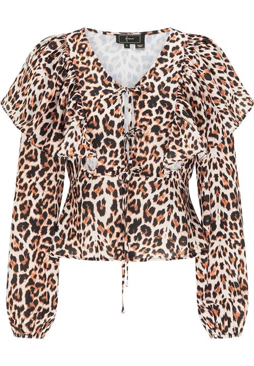 faina Bluse  rustbrun / sort / hvid