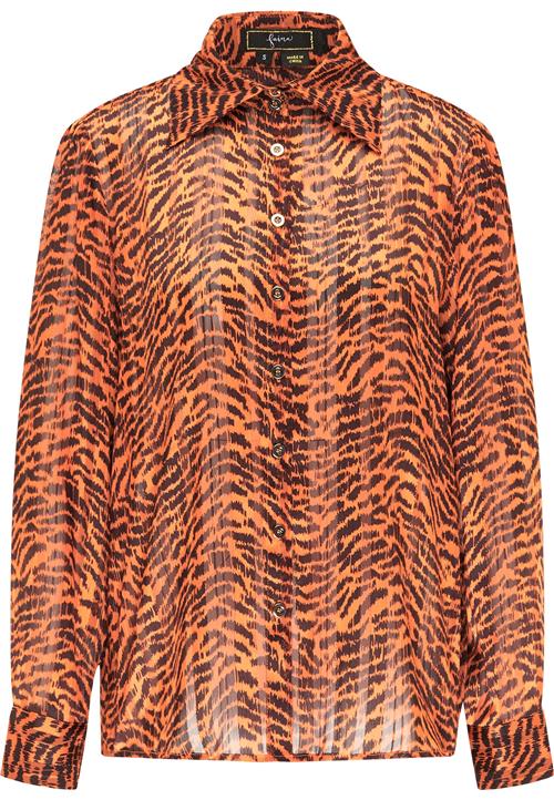 faina Bluse  orange / sort