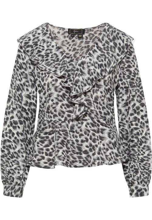 faina Bluse  grå / hvid