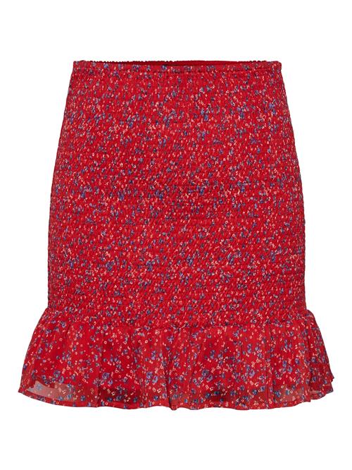 PIECES Nederdel 'Mynte'  lyseblå / mørkeblå / kirsebærsrød / hvid